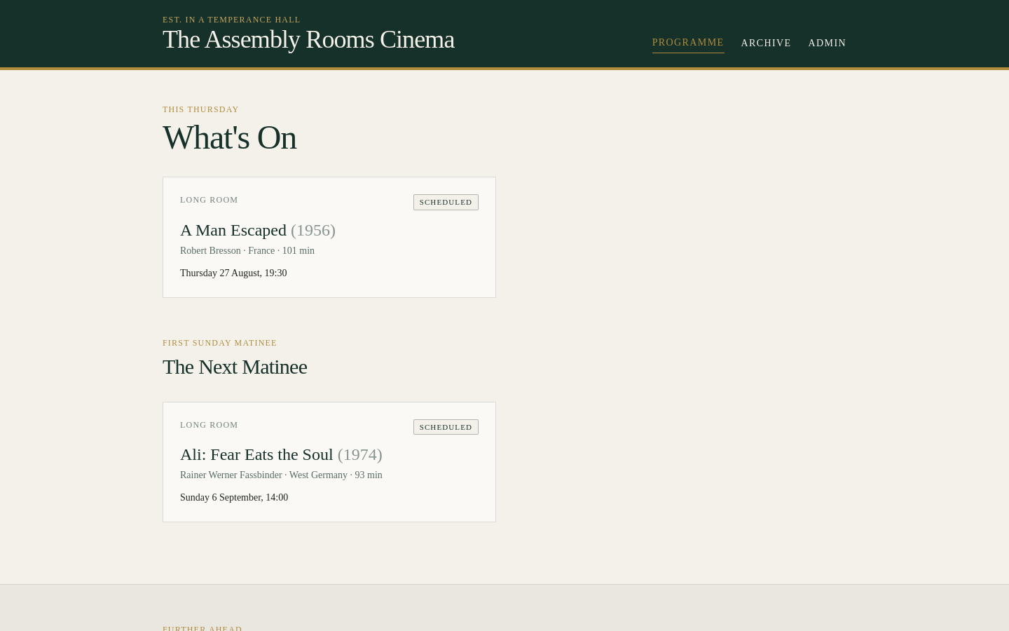 The Temperance Programme — screenshot